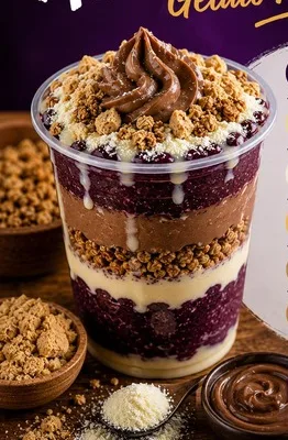 Açaí com Nutella no copo