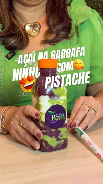 Post do Instagram: açaí na garrafa de Ninho com pistache